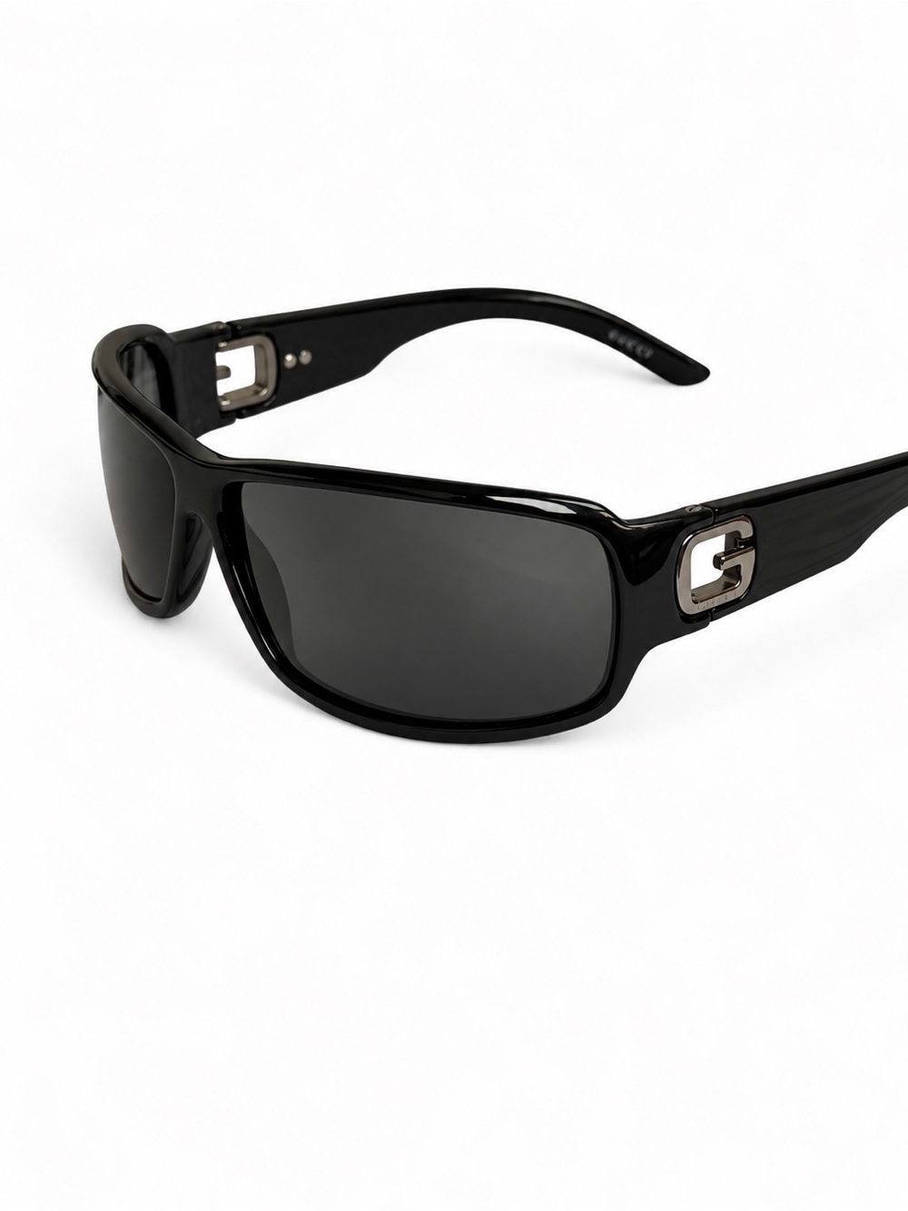 Vintage Gucci GG 1583/S Black Wrap Sunglasses 2007 Y2K Made in Italy